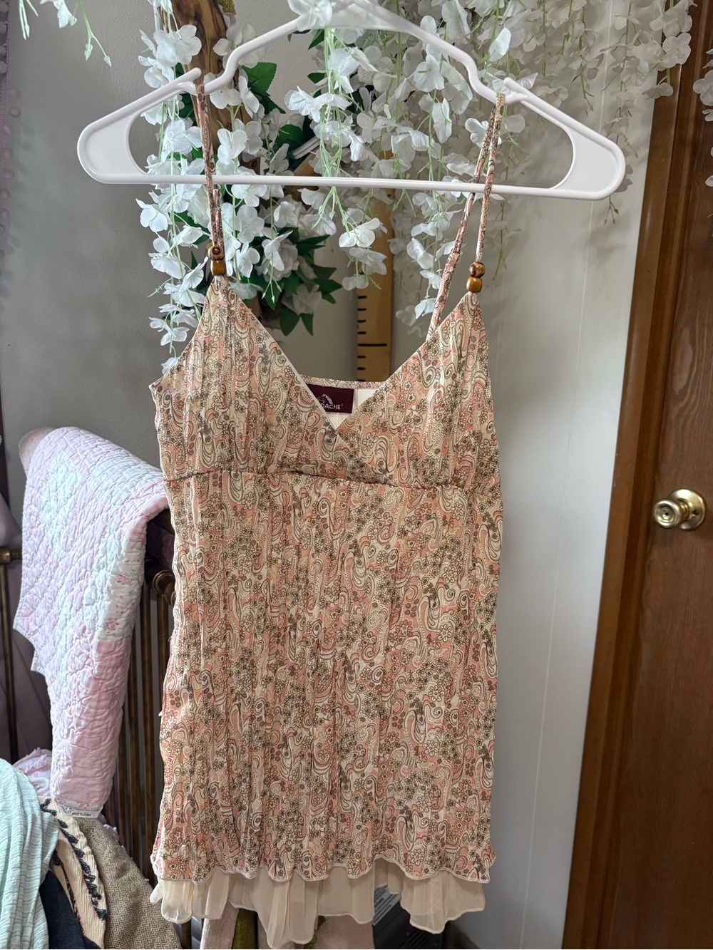 Jordache Y2K Pink Paisley Spaghetti-Strap Tank Top